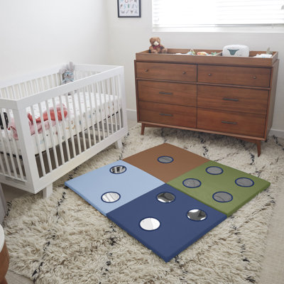 ECR4Kids SoftZone 123 Look at Me Activity Mat with Mirrors, Folding Playmat