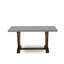 Ensemble de salle à manger 7 pièces comprenant une table rectangulaire à pieds en V et 6 chaises rembourrées en lin kaki foncé.-1488947749-1488947751-1488947748