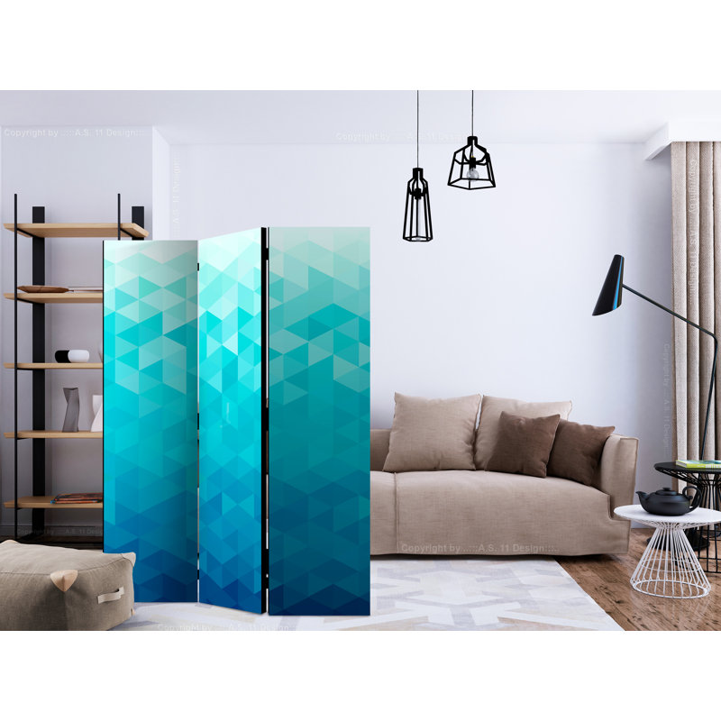 Goldina 135cm W x 172cm H 3 - Panel Solid Wood Folding Room Divider