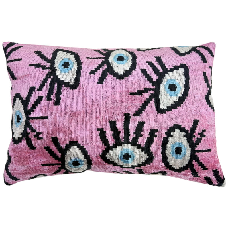 Silk Velvet Pillow and Insert - Pink