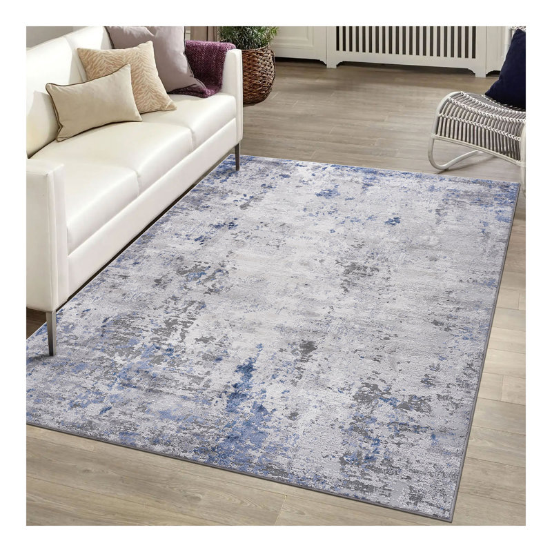 Collection Silver/Abstract Non-Shedding Living Room Bedroom Dining Home Office Stylish and Stain Resistant Area Rug