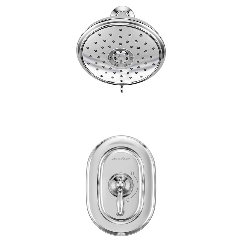 Robinet de douche thermostatique à contrôle de volume Quentin, Chrome poli