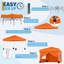 Auvent 10 x 10, 4 parois latérales, pavillon de jardin portatif avec protection UV UPF 50+, sac de transport et haubans, orange-129848924