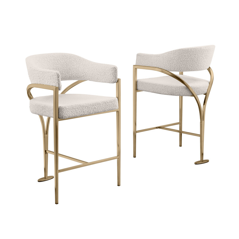 Chaises avec cadre Boucle Counterheight, Siège crème / cadre doré