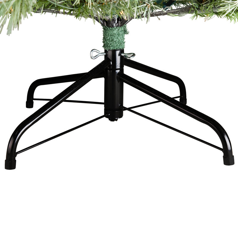 Pre-Lit Medium Artificial Bottle Brush Christmas Tree -Warm White LED Lights, 7.5'