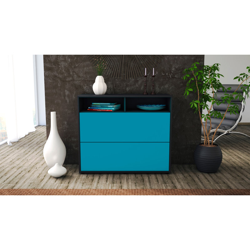 Quarry 92cm Sideboard, Anthracite/Turquoise
