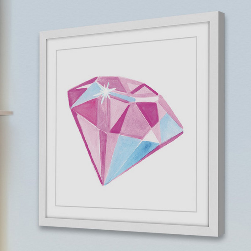 Pink and Blue Abstract Diamond Canvas Print