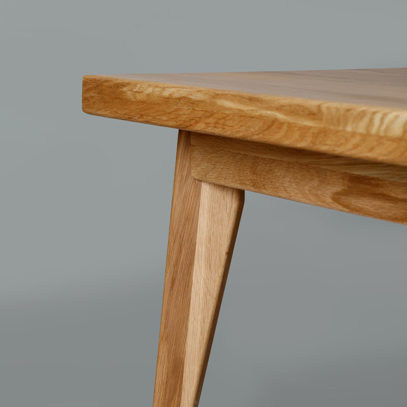 Rosalie solid wood dining table, 75cm H x 75cm L x 50cm W, Heart Oak