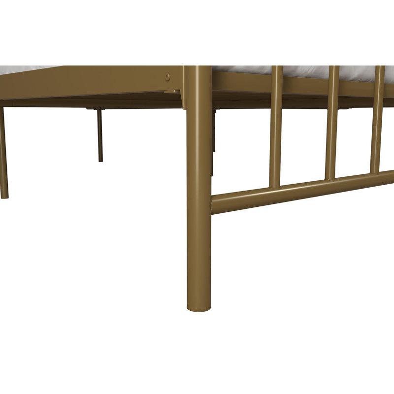Bushwick Metal Platform Bed, Queen, Gold