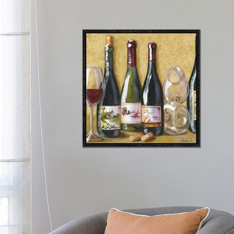 2013 Wine Tray 1 Piece Wall Art on Canvas, 66.04 cm H x 66.04 cm W, White Framed