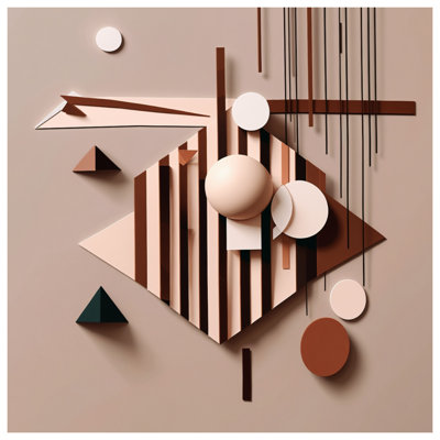 Geometric Shapes Composition Canvas Gallery Wrap in Many Sizes