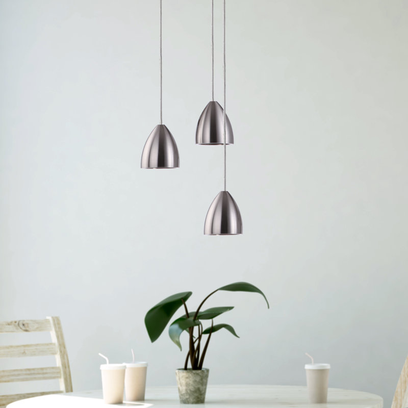 Atherton 3 - Light LED Cluster Pendant, Nickel