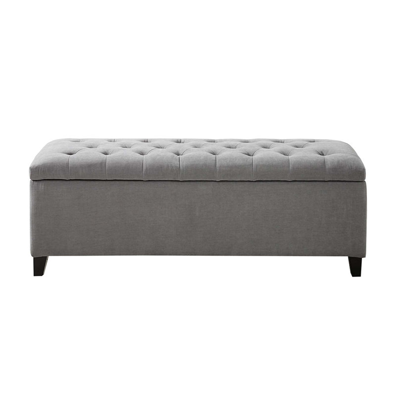 Hannjo Upholstered Storage Bench Accent Bench with Button Tufted Top Entryway Bench Bedroom Bench, Gray