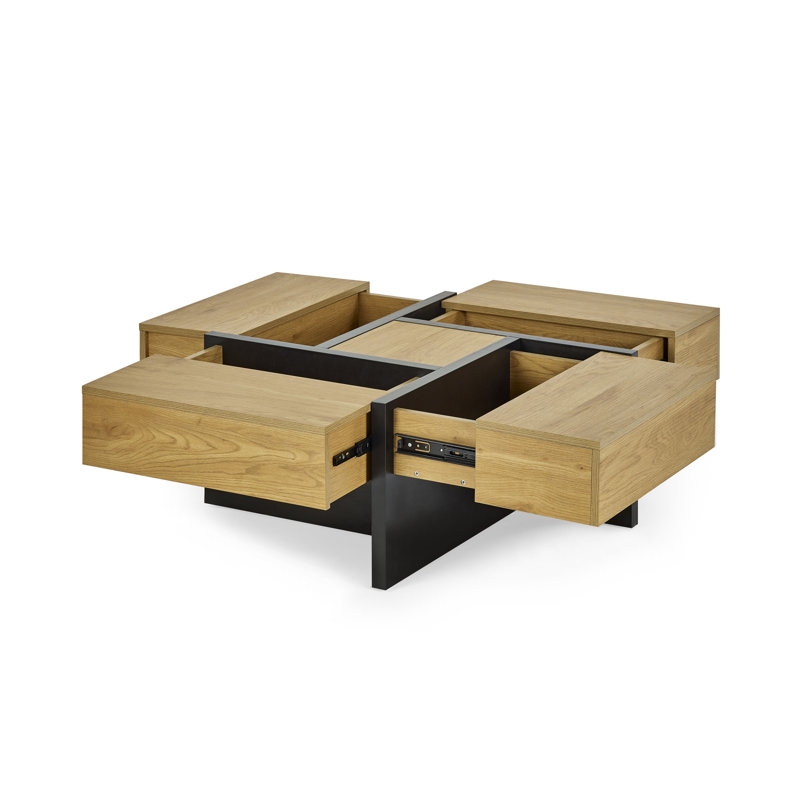Solid Coffee Table with Storage