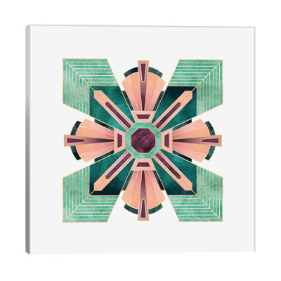Art Deco Flower by Elisabeth Fredriksson - Print on Canvas