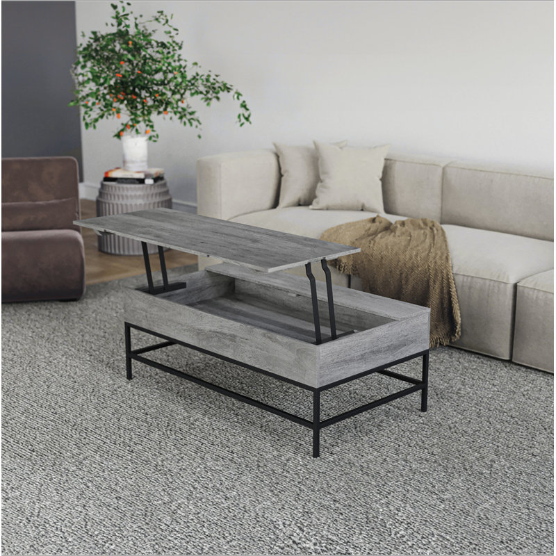 Table basse à plateau relevable gris