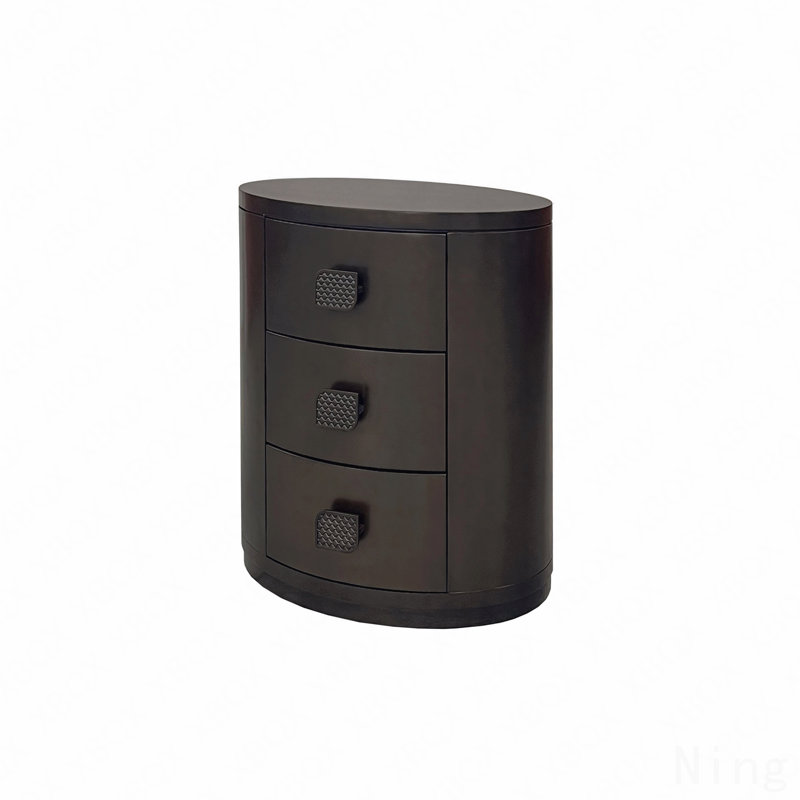 Table de chevet ovale 3 tiroirs