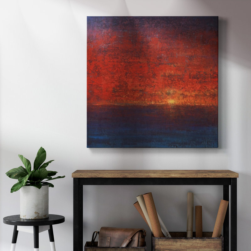 Toile tendue avec châssis de qualité supérieure Fiery Sky II - prête à être accrochée