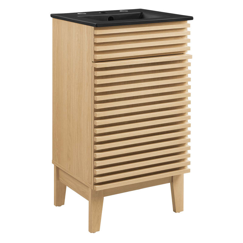 Modway Render 18" Bathroom Vanity, Oak/Black