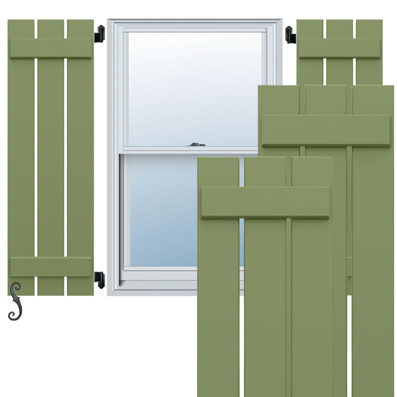 Volets en composite à trois planches EnduraCore l 17 1/8 po x H 39 po, vert mousse (par paire - quincaillerie non incluse)