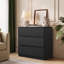 Commode moderne à 3 tiroirs pour chambre à coucher, commode de rangement avec tiroirs profonds pour le salon, la chambre à coucher, le couloir et l'entrée, noir
