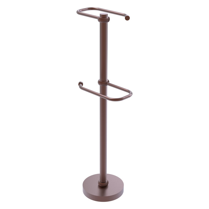 Porte-papier hygiénique sur pied 2 rouleaux, Cuivre antique