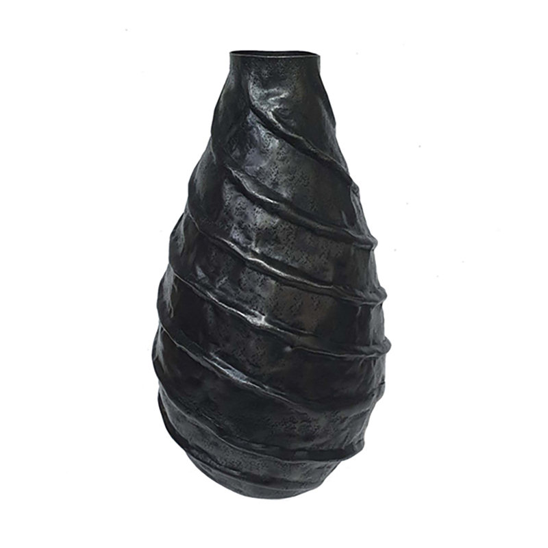 Vase en aluminium noir D8X14