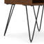 Table de bout carrée en bois de manguier massif et métal 22 po Hunter avec rangement ouvert et pieds en épingle à cheveux-491206944-491206951