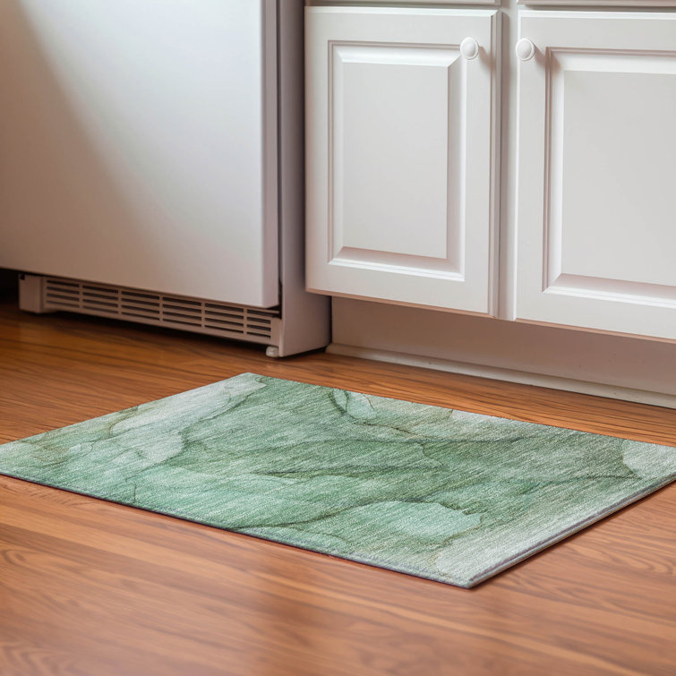 Premium Machine Washable Cerrito AMF607 Green Rug
