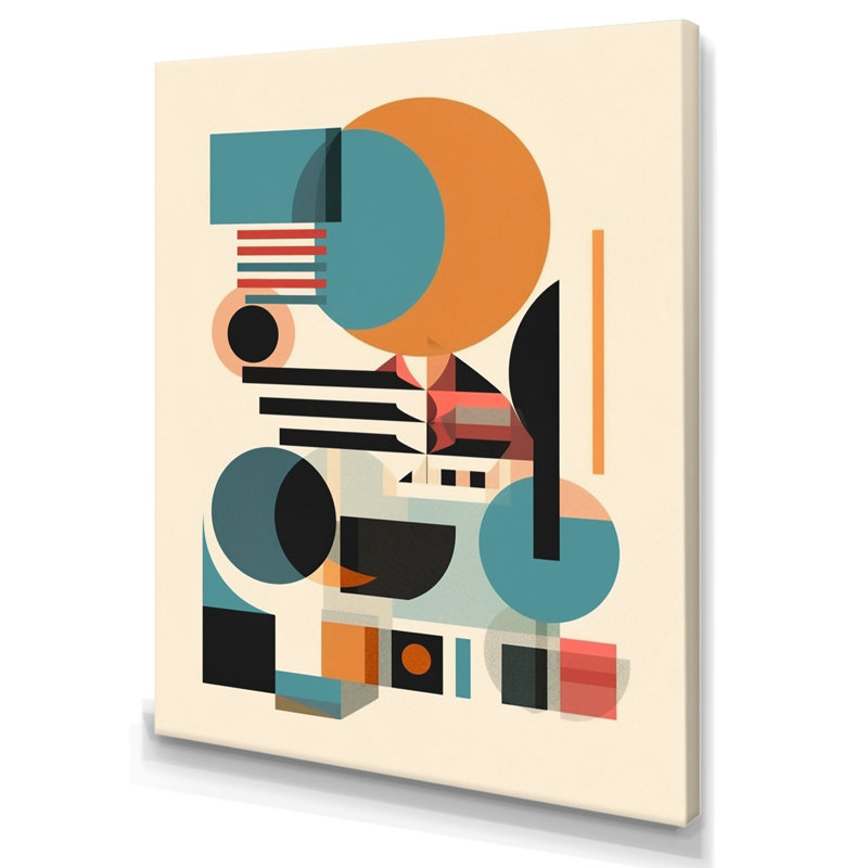Espace contemplatif orange et bleu I - Minimalisme, art mural, salon, H 44 po x l 34 po x P 1,5 po, Toile tendue