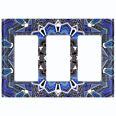 Patterned 3 - Gang Rocker Standard Wall Plate