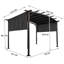Pergola d'extérieur 12 x 9 pi avec abat-jour rétractable - Structure en acier pour les pique-niques et les rassemblements dans la cour