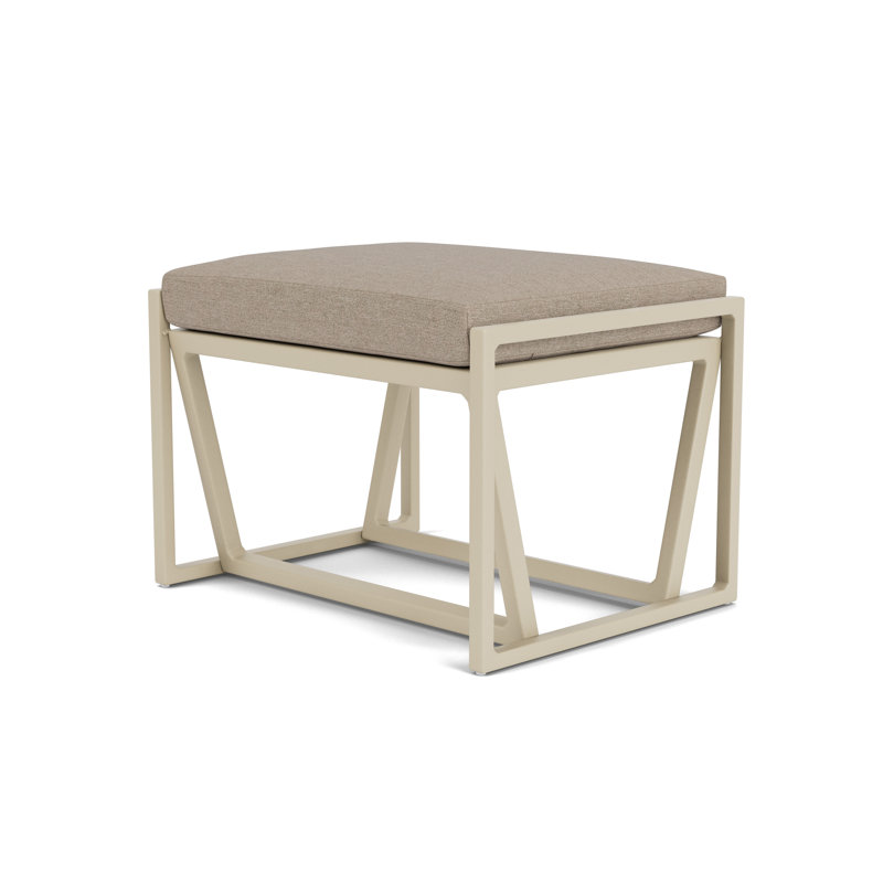 Summit Outdoor Ottoman, Linen, Demo Oatmeal