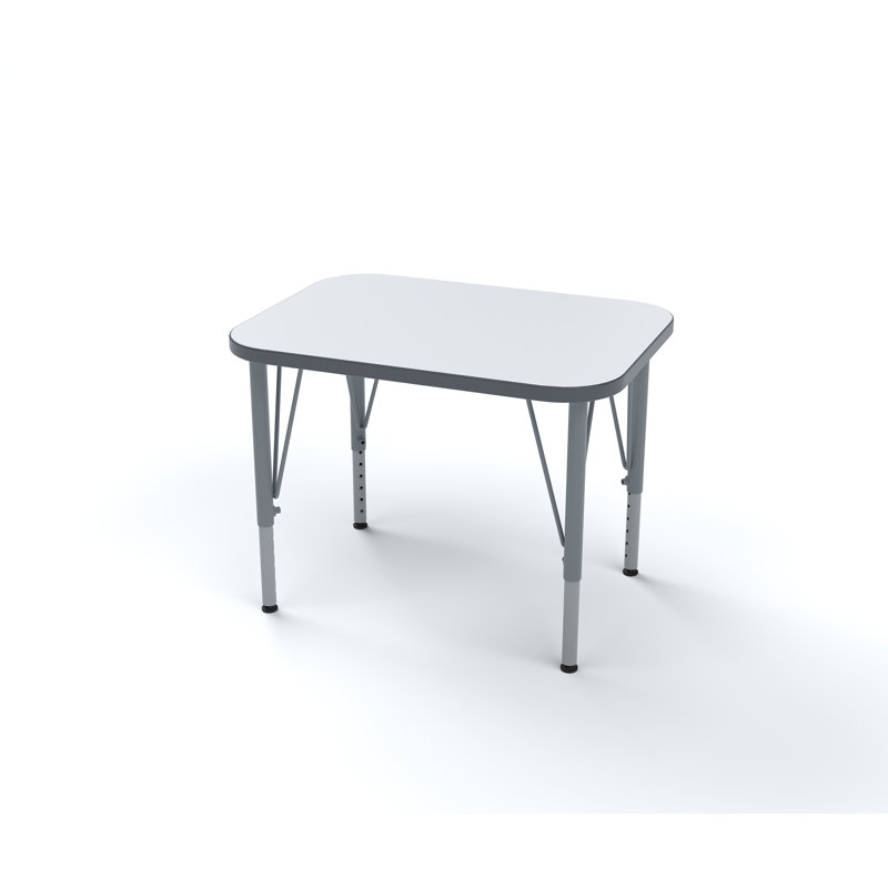 Table de bureau d'école en stratifié Versa avec pieds réglables en hauteur, Mauve, H 23 po x l 27 po x P 20 po, Blanc