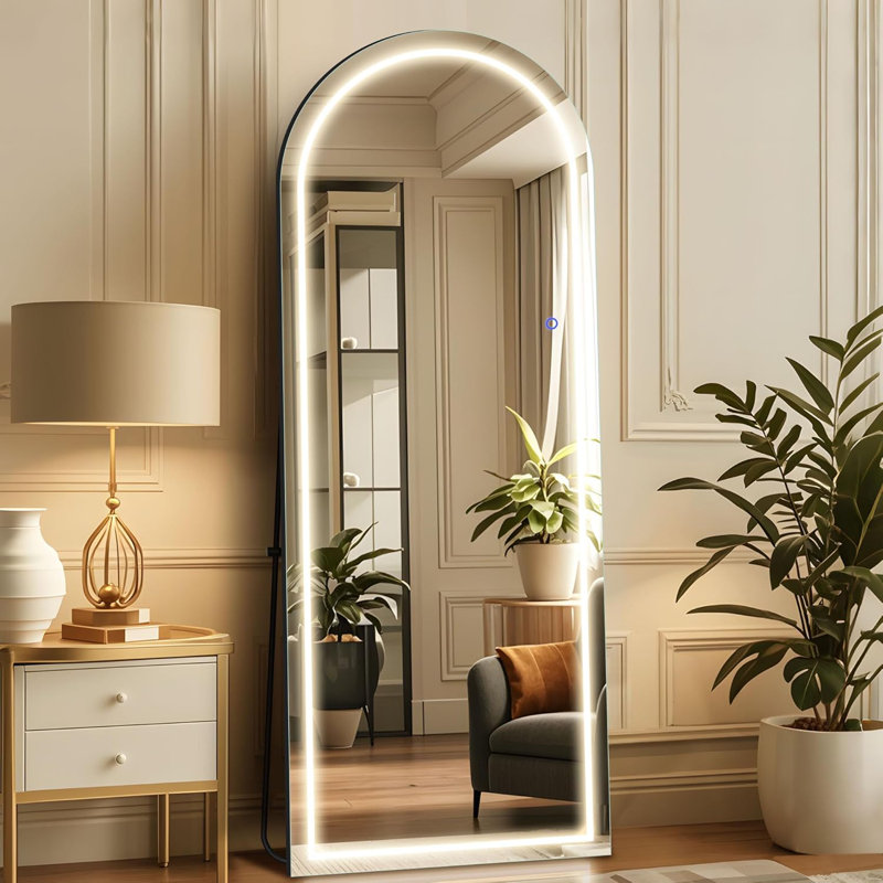 Arched LED Mirror Full Length  With Light, Wall Mounted Full Body For Bedroom/Dressing Room, 3 Color Lighting, 62.5" x 20"