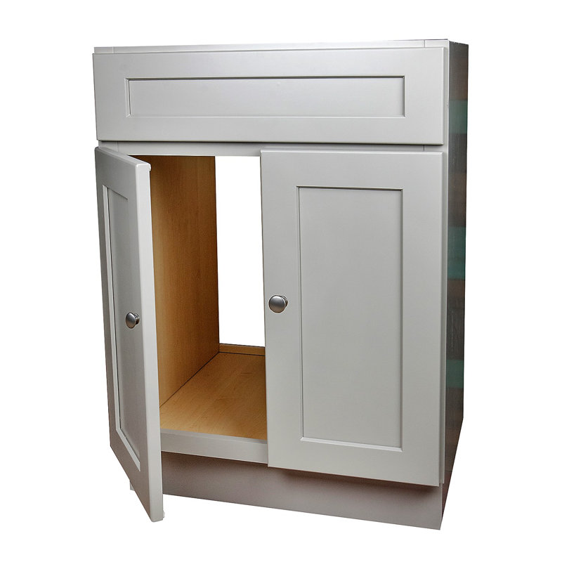 Hallatrow 24" Gray Shaker Style Vanity Base Cabinet
