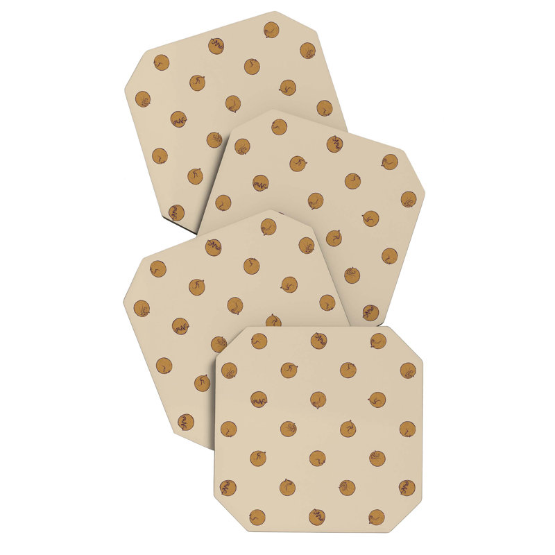 Wood 4 Piece Coaster Set