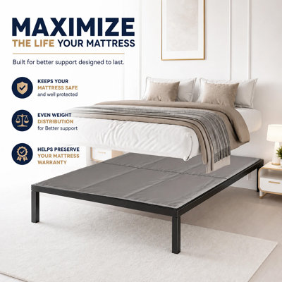 Lit de sommier de 15 mm de taille grand 60 x 80, support de matelas robuste sous le lit, panneau de support de lit à profil bas pour sommier à lattes, aucun sommier requis, antidérapant