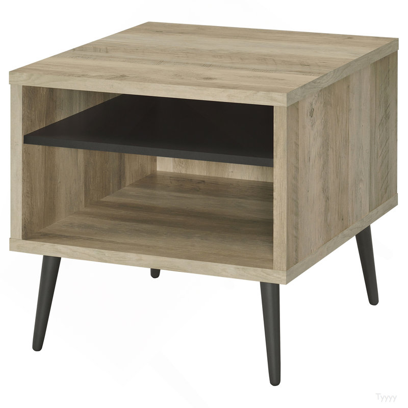 Balboa Distressed Pine Square Engineered Wood Side End Table