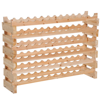 72 Bottle Wine Rack, Floor Wine Bottle Rack in Brown, Wine Storage Cabinet Shelf Wine Rack For Wine Lovers