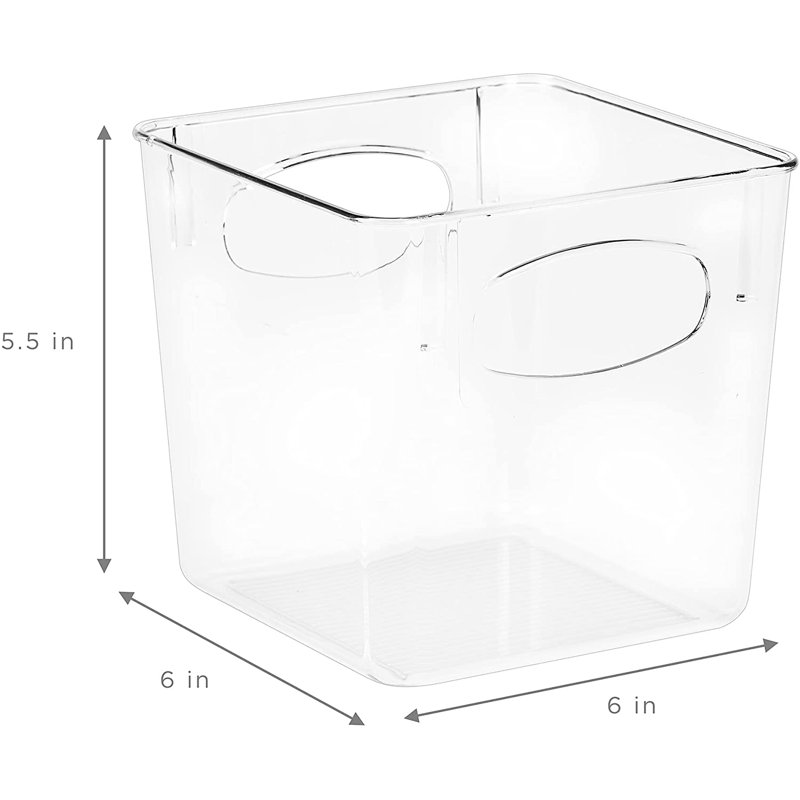 4PK Small Square Fridge Bin With Handle