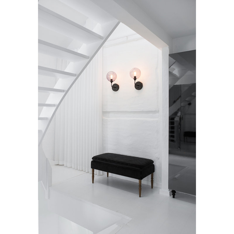Ballroom 1 - Light Armed Sconce, Black, Smoke, 15" H x 8" W x 8" D