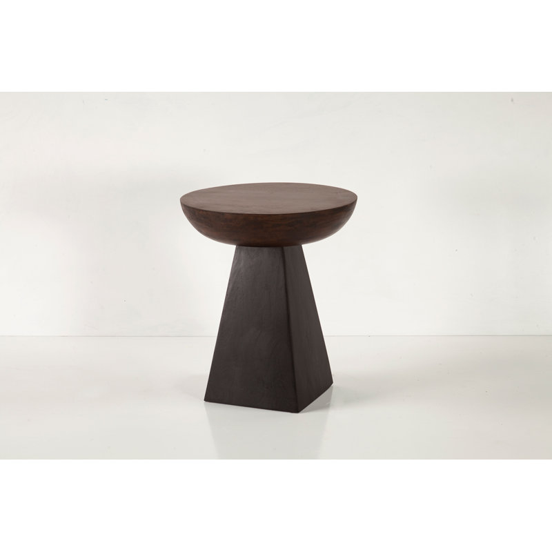Table de bout à piédestal en bois massif Madrid