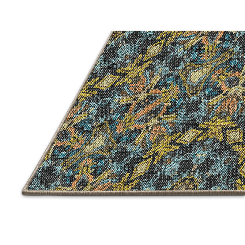 Jaune Tapis décoratif, Rectangle 5 pi x 7 pi