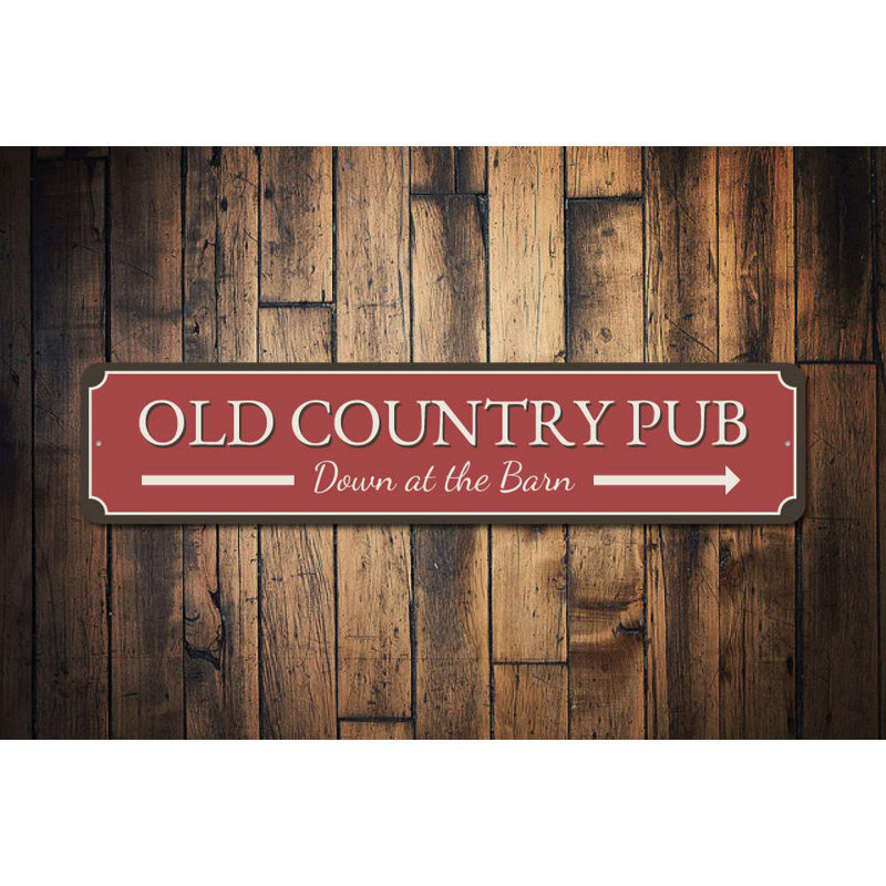 Enseigne de pub Country Country, H 4 po x l 18 po x P 0,04 po