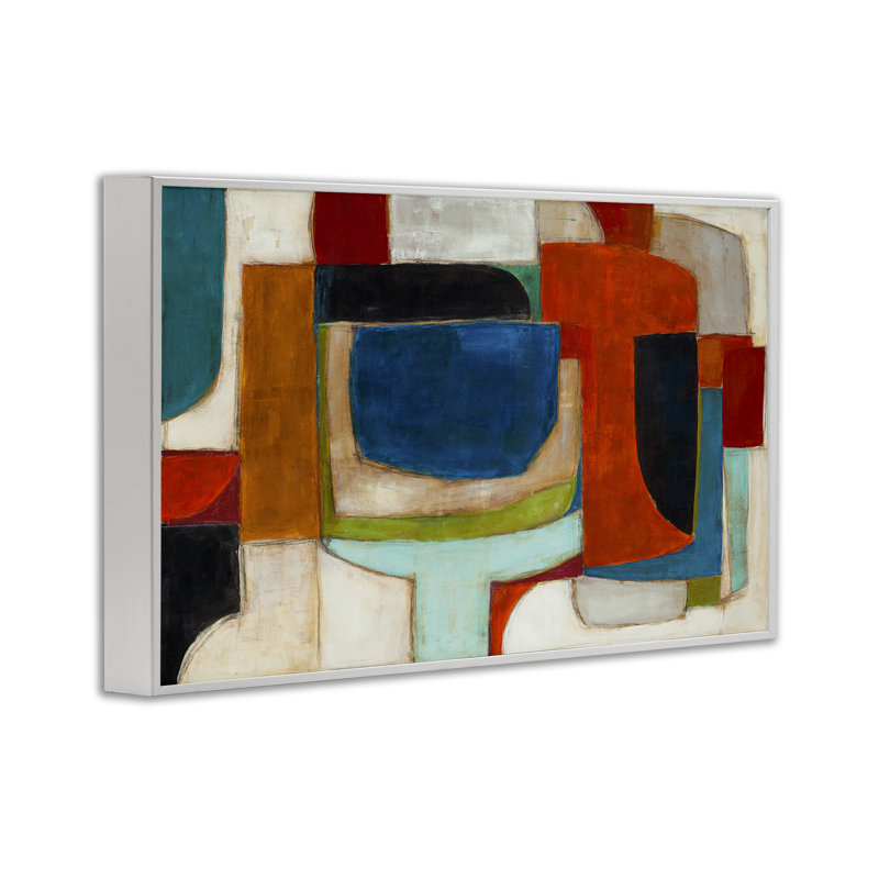  Abstrait géométrique cubique, estampe numérique par Kippi Leonard, H 12 po x l 18 po, Giclée encadrée blanc bord de mer