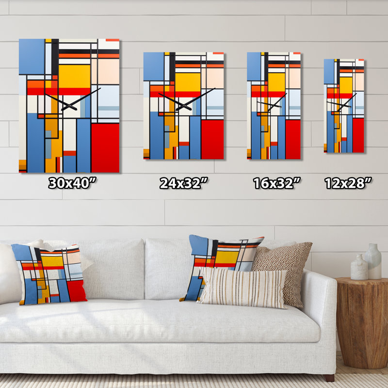 Clotis - Horloge murale moderne coucher de soleil, Moyen