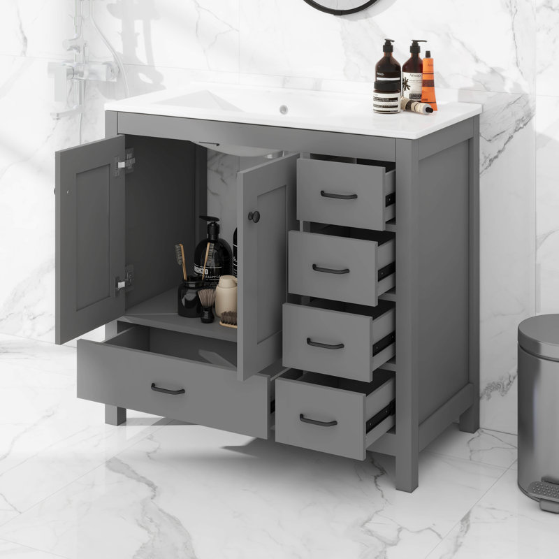 Meuble-lavabo 36 po avec lavabo, meuble-lavabo 36 po avec lavabo, Gris