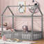 Lit simple en bois avec clôture et porte, gris-1507460512-1507460515