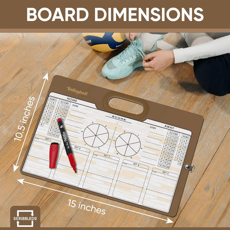 Volleyball Dry Erase Board For Coaches 15x10.5 